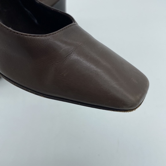 Michael Kors Slip On Heels Loafers Brown Leather Womens Size 6.5 - Picture 9 of 16